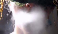 GreenQ smoking a Marlboro red 100s in you face