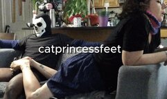 New! Back to back 2 reverse nuts! Footjob marathon6, orgasm 6 and 7 out of 7, milf feet, full figure facing her pov