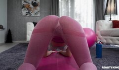 My hot roommates big tits keep falling out of her top