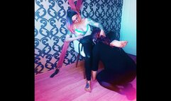 POLISH LANGUAGE real life sissy pegging and dildo sucking