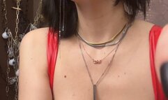 human ashtray in red