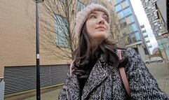 Cheeky panty wetting in the city peeing