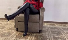 Lick my boots and feel my whip by Kalinda on Black Berlin 110 Boots