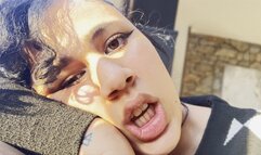 latina likes to bite dicks so she show her teeth