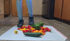 Veggie crush with blue nike shox