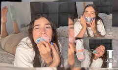 4 Socks in My Tiny Mouth (Sock Stuffing, Duct Tape WrapGag, UnGag OnScreen)