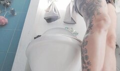 HD Toilet fetish spying it was long and hard constipated milf bloated belly rubbing and moaning