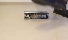 Worker stomping Toy Bus