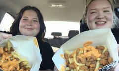 Fatties public car stuffing messy saucy fatties feeding