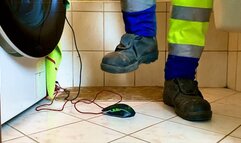 Garbageman crushing Computer Mouse