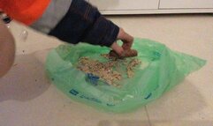 Worker stomping some Food with Socks