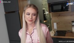 The stepmother shares a bed with her stepson. Fucked my mother and cum on her face