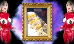 Get off on food and eat your spunk too, fat bitch ! - ASMR