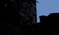 Busty witch is tied upside down to a cross for interrogation