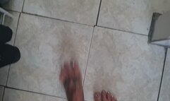 4K FootPlay ToePlay Tiny people Trapped on Giantesses long Toes 1st person view