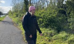 Desperate outdoor public girl pee