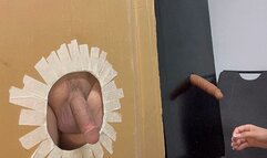 Double blowjob in double gloryhole