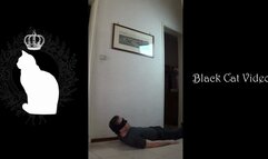 Two models trampling on a man (fullbody)