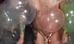 mastrubate and play with hellium balloons poping