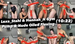 Muscle Girl x 2 - Nude Oiled Flexing, Muscle Worship, Talk, Workout & Pumping Up