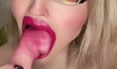 Big Lips Bimbo Brat Sucking Cock