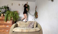 stuck behind the sofa