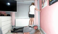 Danielle Trampling In Her School Uniform Flat Shoes & Frilly Socks