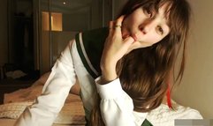 High school girl masturbating with a dildo