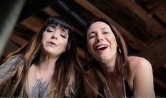 Mistresses Tease Our Caged Puppy POV Ft Athena Fatale- HD Leather gloves, leash and collar, goddesses, tease and denial - FT Athena Fatale