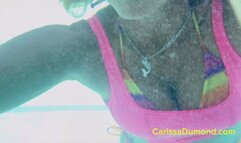 Bikini and pink sheer top in hot tub