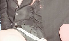 Chainsmoking! With glasses European style - beret and high heels