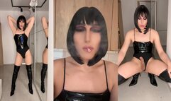 Thigh high boots, smoke and my sweet, sweet cum