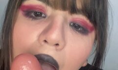 Weird emo girl masturbates with you