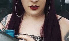 Rainy Day Smoking in the Car & Flashing My C-Cup Tits