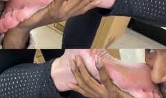 Perfect red pedi and soft soles