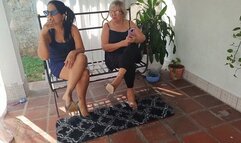 Angeline and Roxana With great itching and a lot of scratching of the feet with the help of Fernando (###)