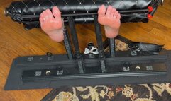 Harmony tries bastinado in her new foot stocks