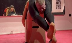 Foxxy’s Scissors & Domination in black leather leggings