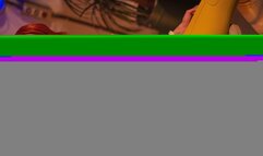 April O'Nei sits tied to a chair with bare tits