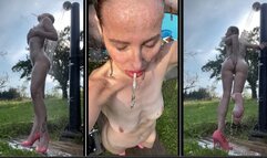 I have a shower while smoking an eve 120 in high heels