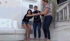 Two Lesbians deeply sucks my stretched belly Ln