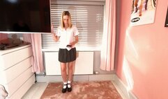 Danielle Schoolgirl Steps On His Head With Her Chunky School Shoes 2