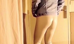 I move my ass in my white vinyl leggings