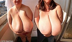 Maja meets Sunniva Part 133 - Maja and Sunniva bouncing their Big Tits for the Jealous Neighbours (Clip No 2676 - mp4 version)