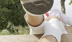 Ginger feet in the park