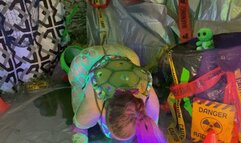mutant turtle plays in slime - ooze transformation sequence femme donatello
