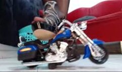 Crushing crush a custom bike with my nylon feet and heels and different sandals for You