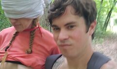 Public Park Cuffed and Blindfolded to Bridge