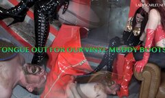 LADY SCARLET - TONGUE OUT FOR OUR VINYL MUDDY BOOTS mobile (real mud)