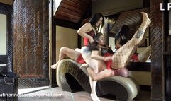 Face And Cock Riding In Chair Of Love